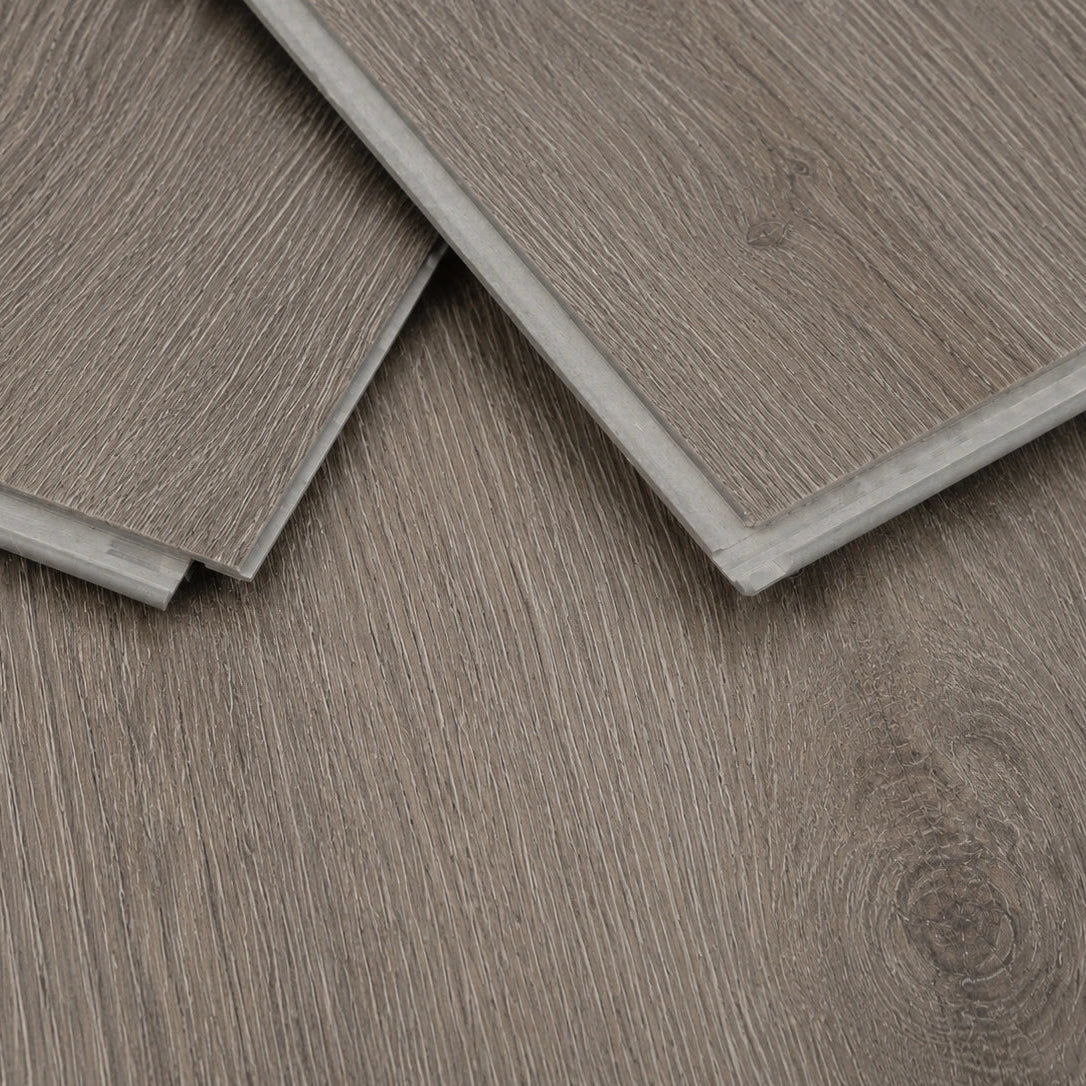 Seasoned Oak LVT Click Vinyl Flooring Free Samples – waterproof SPC plank flooring close-up with textured oak grain and click-lock profile